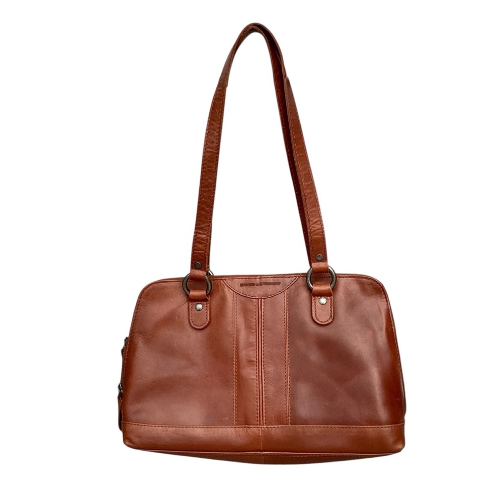 Spikes & Sparrow Cognac Leather Shoulder Bag Purse